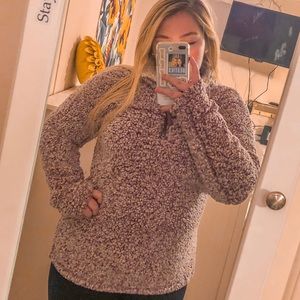 maroon and white true grit pullover!